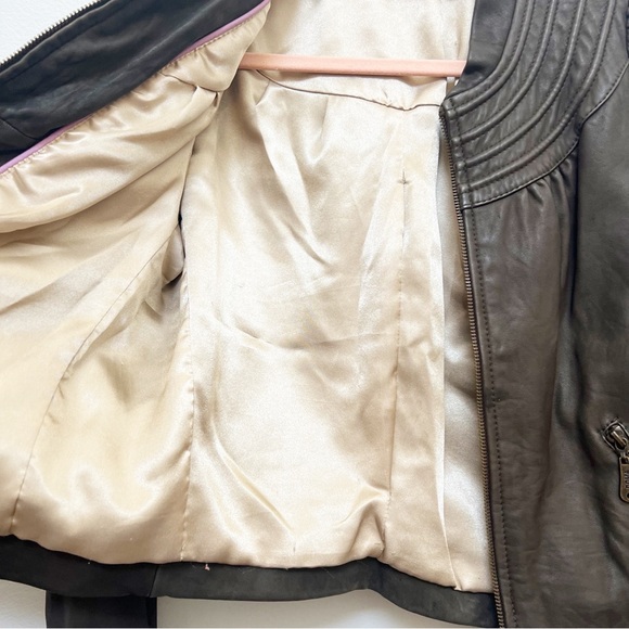 Doma Brown Leather Zipper Jacket - Picture 4 of 14